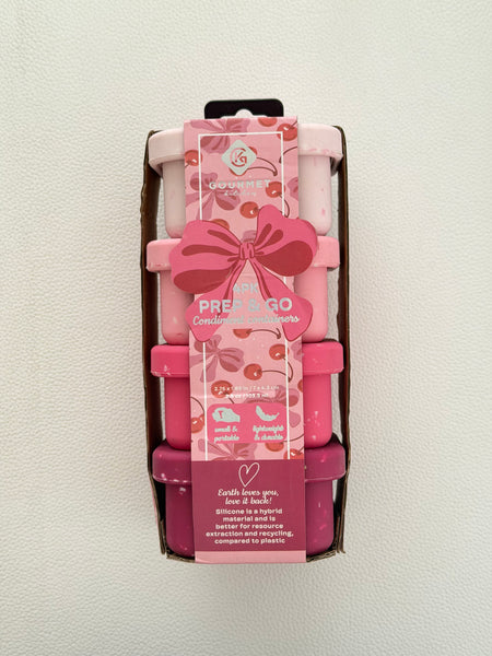 SET 4 SNACK BOX MEDIANOS SILICONA ULTRA RESISTENTE ROSADOS CUADRADOS