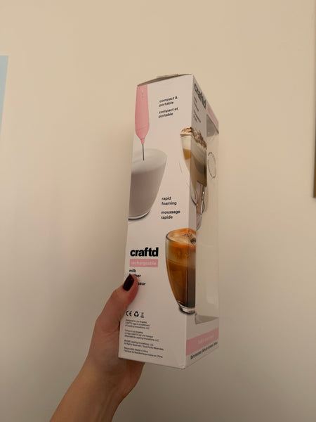 ESPUMADOR DE LECHE/ CREMA PARA CAFE ROSADO DOBLE GRANDE