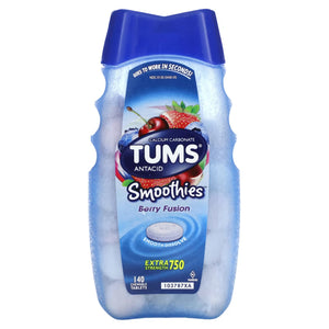 TUMS ANTIÁCIDO MASTICABLE SMOOTHIE BERRY FUSION 140 U