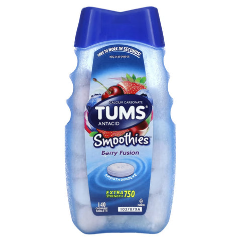 TUMS ANTIÁCIDO MASTICABLE SMOOTHIE BERRY FUSION 140 U