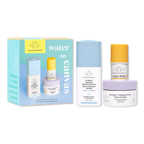DRUNK ELEPHANT WATER ON CANVAS TRAVEL SIZE MINI GIFT SET PREVENTA