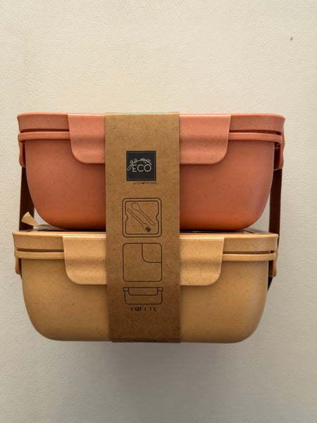 LUNCH BOX SET 2 GRANDES CON CUBIERTOS