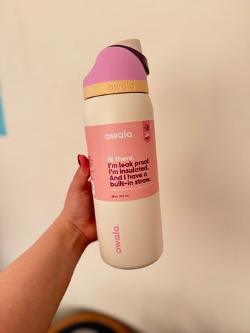 OWALA 32 oz BEIGE TAPA ROSADA