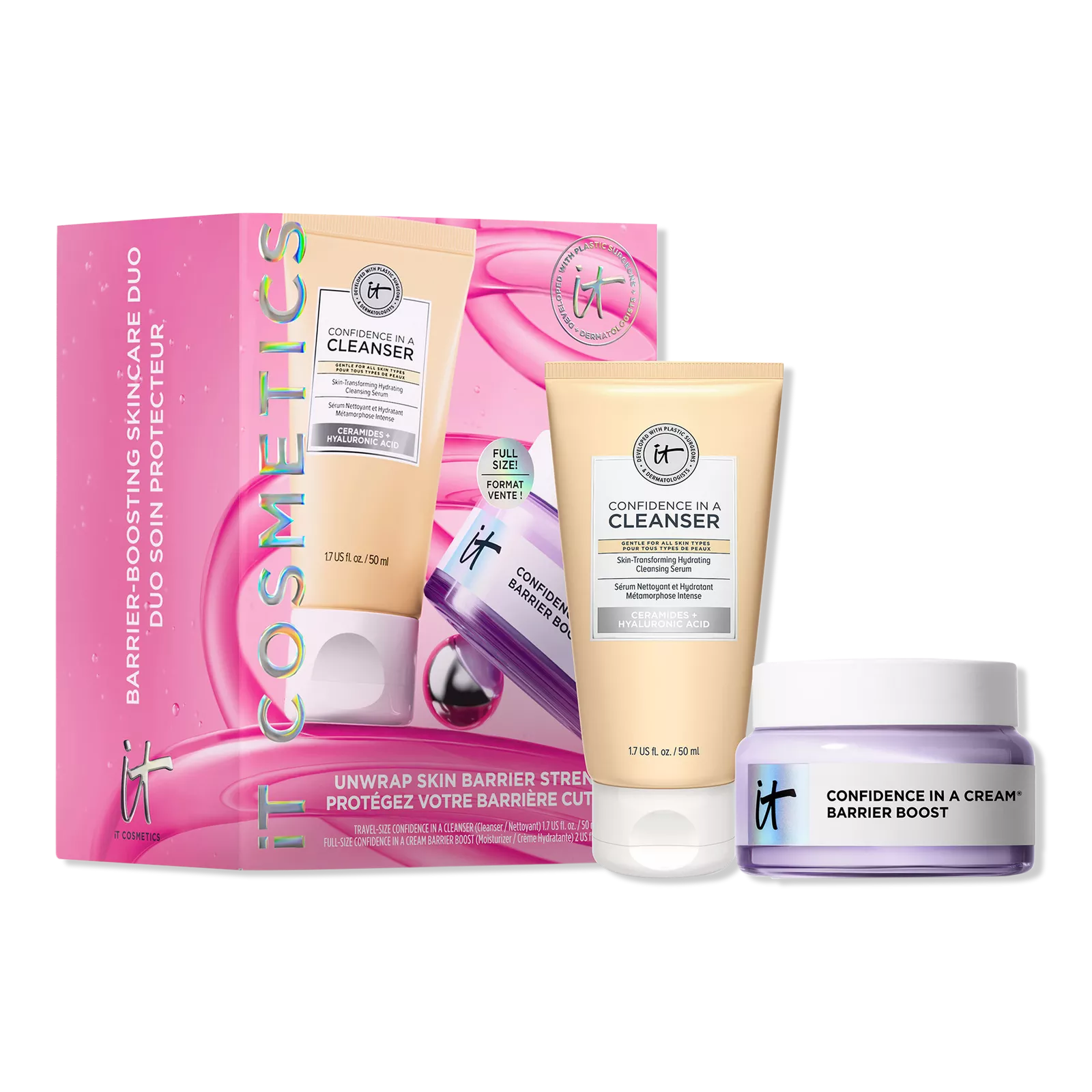 IT COSMETICS UNWRAP SKIN BARRIER STRENGTH SKINCARE GIFT SET PREVENTA