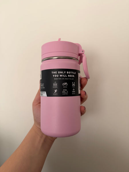 HYDRAPEAK BOTELLA ROSADA MINI CON MANGO TRAVEL SIZE
