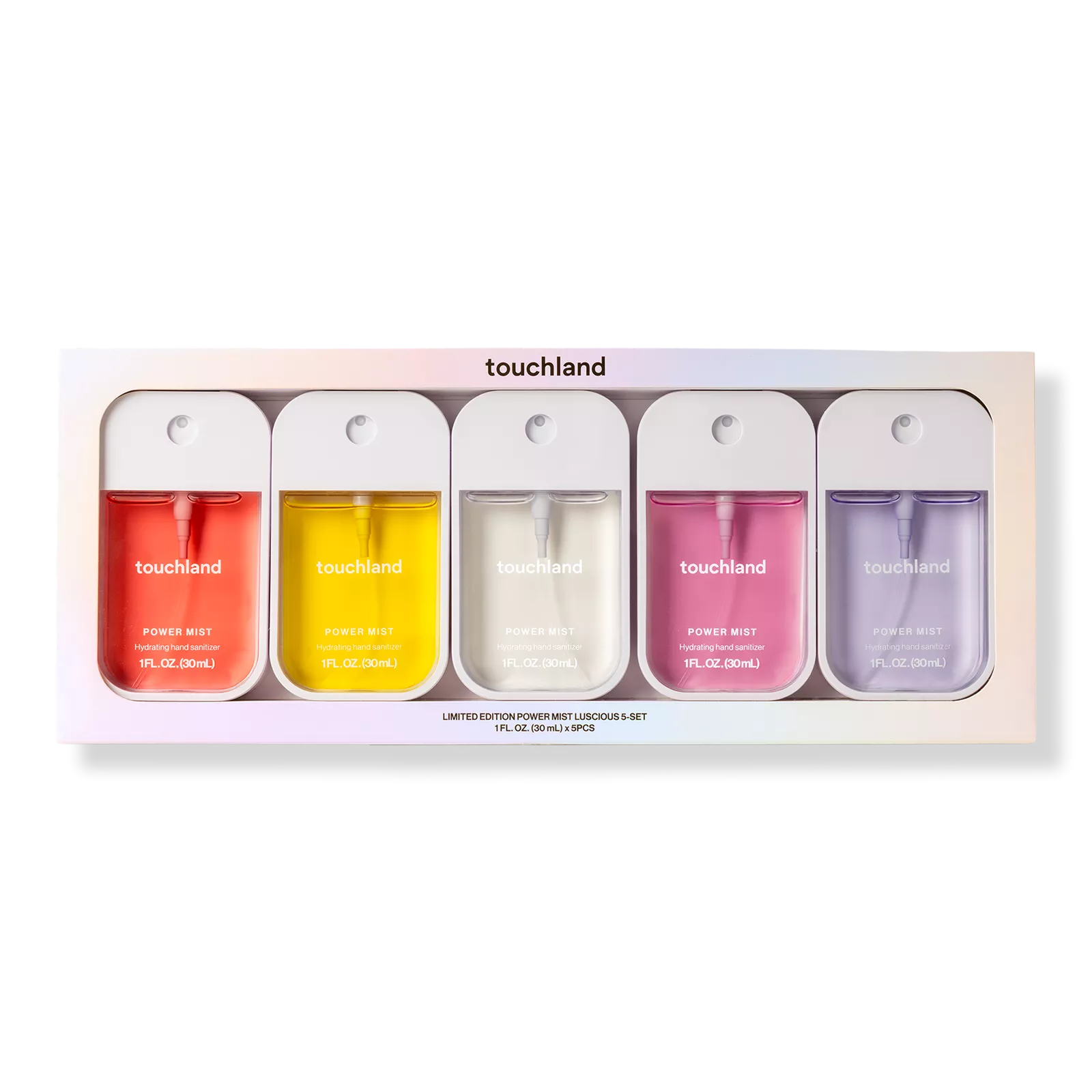 TOUCHLAND SET LIMITED EDITION POWER MIST HYDRATING HANS SANITIZER LUSCIUS 5 PREVENTA