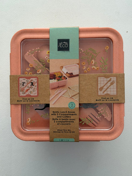 LUNCH BOX SET 2 GRANDES CON CUBIERTOS