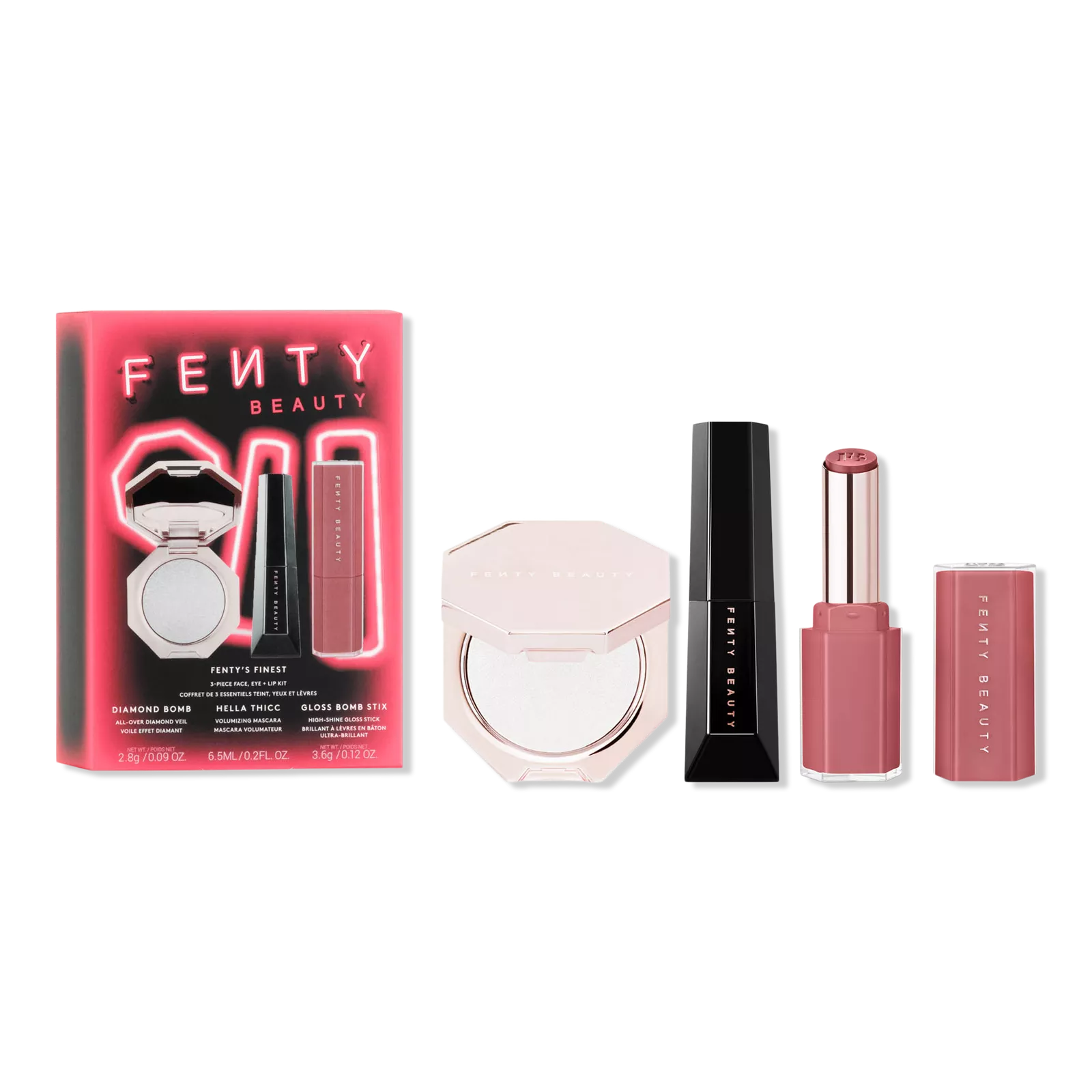 FENTY BEAUTY FINEST 3 PIECE LIP FACE AND EYE SET PREVENTA