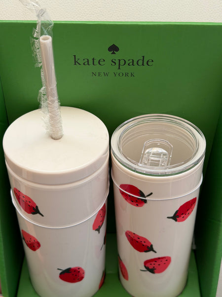 KATE SPADE  SET BOTELLA Y VASO FRUTILLA