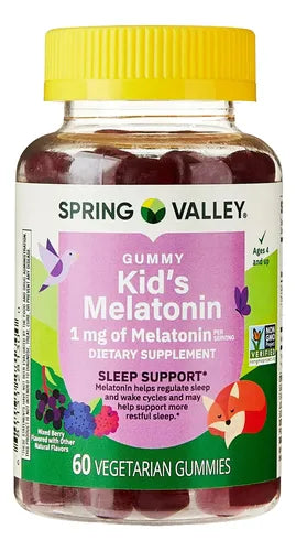 GOMITAS MELATONINA KIDS PARA NIÑOS 1MG 60 UNIDADES SPRING VALLEY
