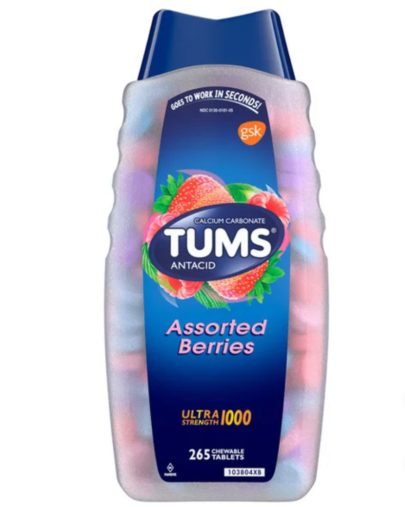 TUMS ANTIÁCIDO ASSORTED BERRIES 265 UNIDADES PREVENTA