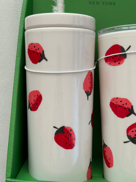 KATE SPADE  SET BOTELLA Y VASO FRUTILLA