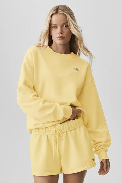 ALO YOGA ACCOLADE CREW NECK PULLOVER AMARILLO PREVENTA