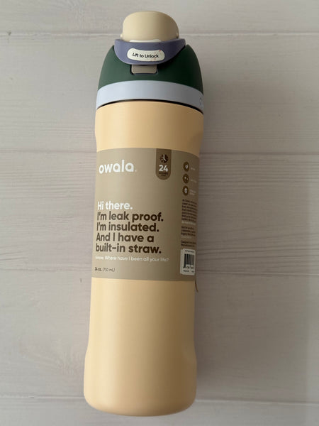 BOTELLA OWALA 24 OZ DURAZNO TAPA VERDE