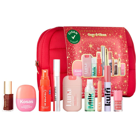 SEPHORA FAVORITES COZY & CLEAN MAKEUP VALUE SET PREVENTA