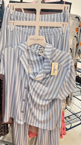 PIJAMA 3 PIEZAS AZUL CELESTE DOS TALLAS