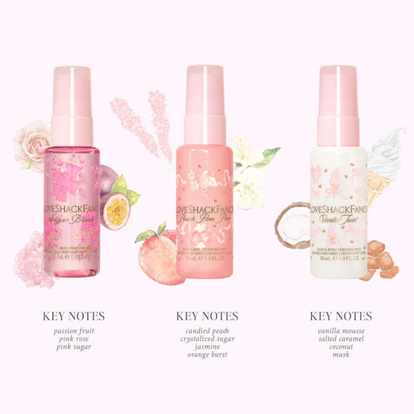 LOVE SHACK FACTORY MINI HAIR AND BODY PERFUME MIST BEST SELLER GUFT SET PREVENTA