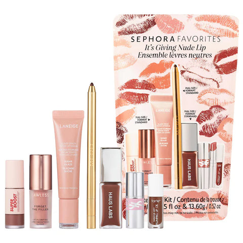 SET SEPHORA FAVORITES ITS GIVING NUDE LIP MAKEUP