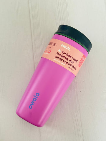 OWALA COFFE CUP 20 Oz ROSADO TAPA AZUL