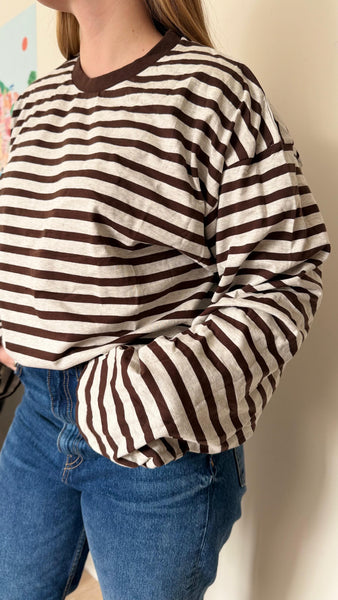 SCUFFERS POLERA MANGA LARGA CAFÉ