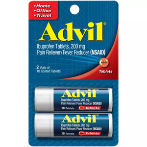 ADVIL IBUPROFENO TRAVEL SIZE 200MG SET 2 PACKS CON 10 TABLETAS CADA UNO