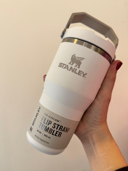 STANLEY 20 oz BOTELLA STAINLESS STEEL ICE FLOW 2.0 BLANCA TAPA
