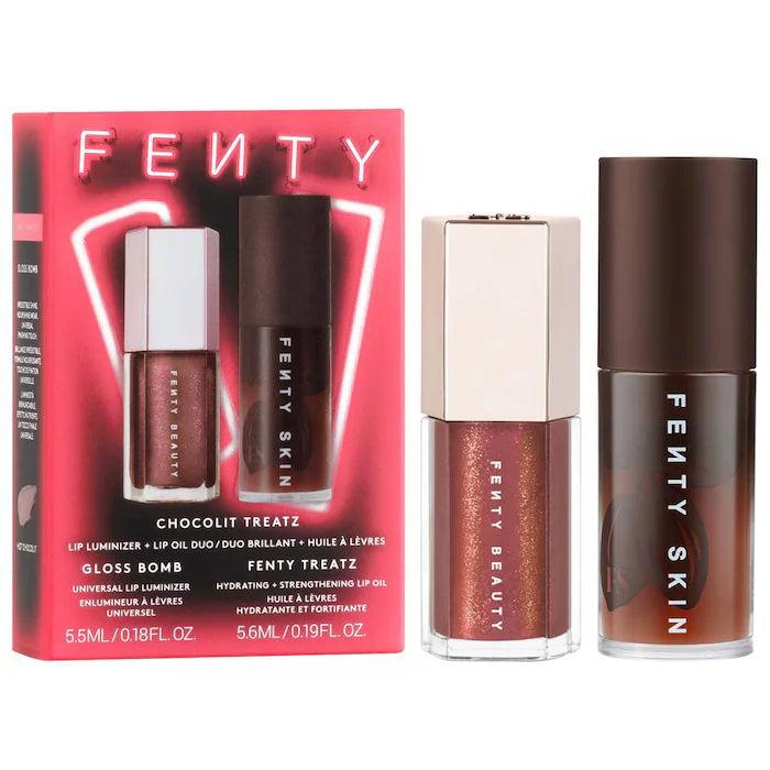 FENTY BEAUTY CHOCOLIT TREATZ LIP LUMINIZER AND LIP OIL DUO GFT SET PREVENTA