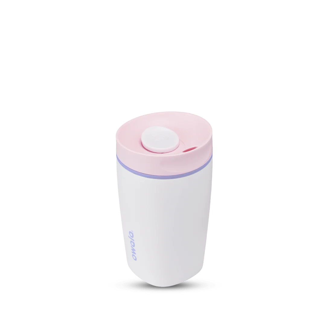 OWALA COFFE CUP SMOOTHSIP 12 OZ LILA CON TAPA ROSADA PREVENTA