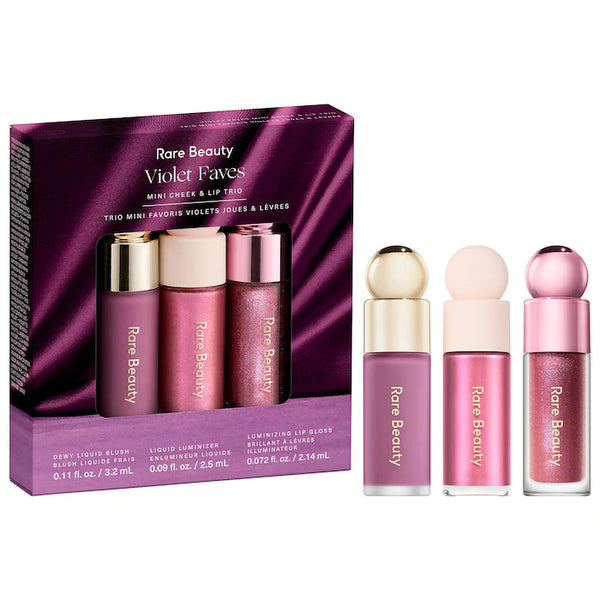 RARE BEAUTY VIOLET FAVES MINI CHEEK AND LIP TRIP MAKEUP SET PREVENTA