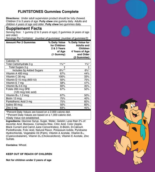 GOMITAS MULTIVITAMINICAS KIDS PARA NIÑOS 180 U FLINTSTONES