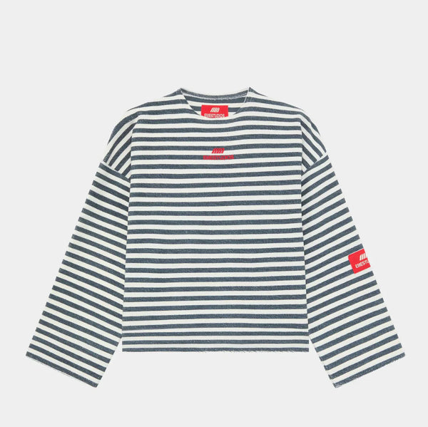 POLERA RAYADA EME STUDIO SADE NAVY PREVENTA