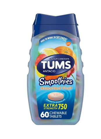 TUMS ANTIÁCIDO MASTICABLE SMOOTHIE 60U