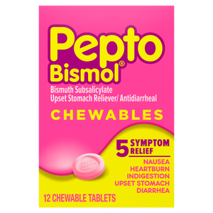 PEPTO BISMOL MASTICABLE TRAVEL SIZE 12 U SABOR CEREZA PREVENTA
