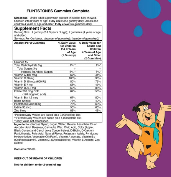 GOMITAS MULTIVITAMINICAS KIDS PARA NIÑOS 70 U FLINTSTONES