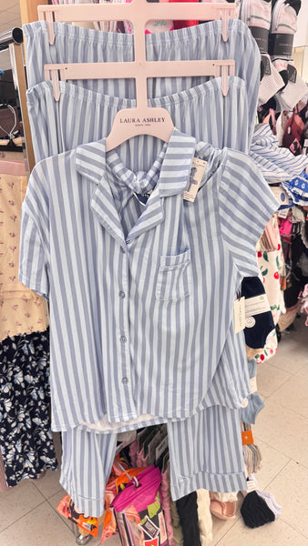 PIJAMA 3 PIEZAS AZUL CELESTE DOS TALLAS