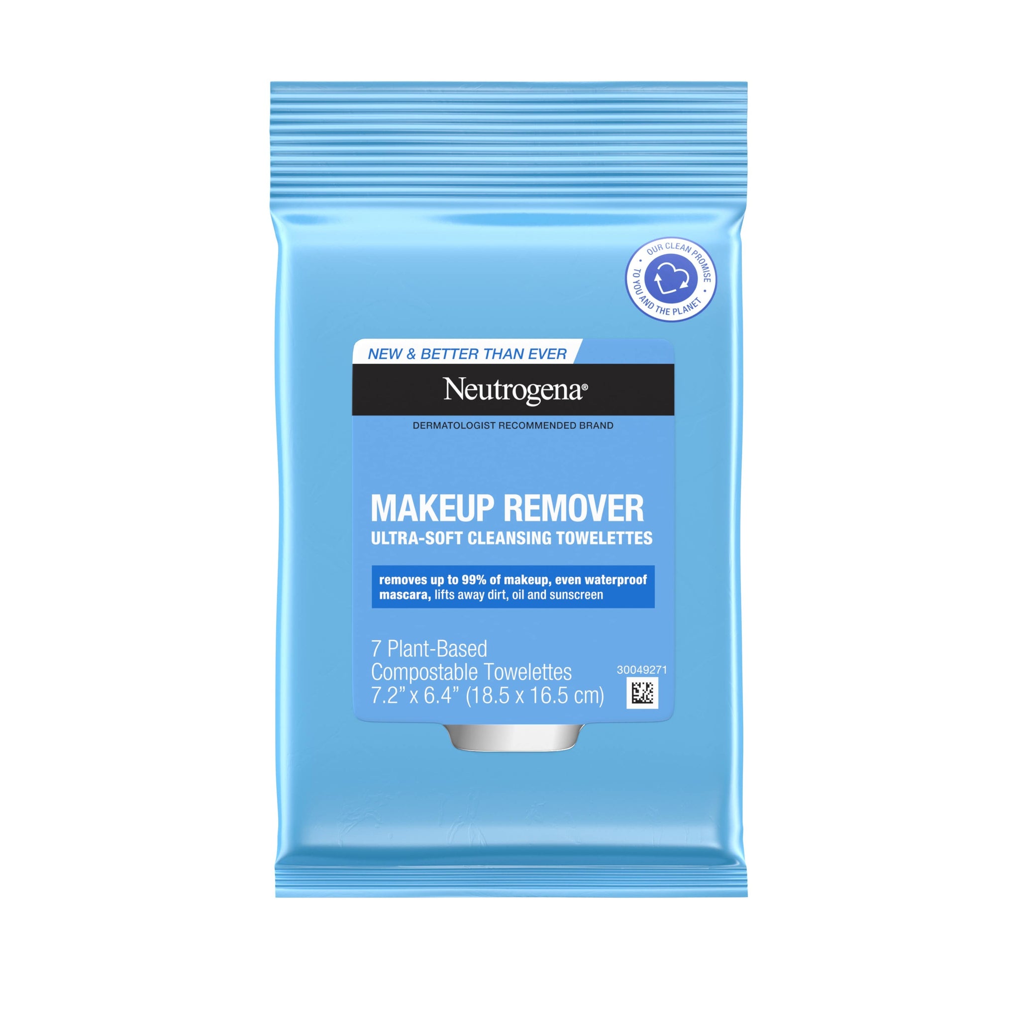 NEUTROGENA TOALLITAS DESMAQUILLANTES COMPOSTABLES TRAVEL SIZE 7 UNIDADES