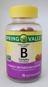 SPRING VALLEY B COMPLEX COMPLEJO VITAMINA B PARA ENERGIA Y GOLPE VITAMINICO