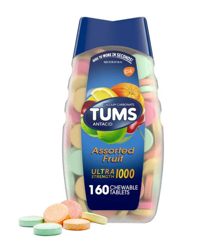 TUMS ANTIÁCIDO MASTICABLE ASSORTED FRUIT 160 U PREVENTA
