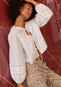 AERIE LONG SLEEVE TIE FRONT TOP