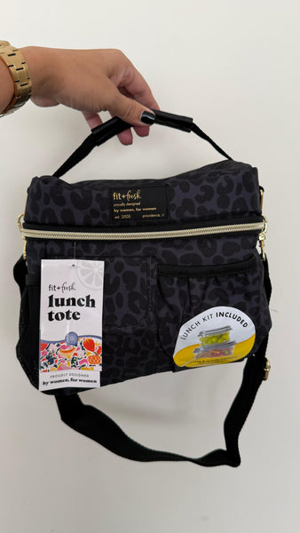 LONCHERA ANIMAL PRINT NEGRA