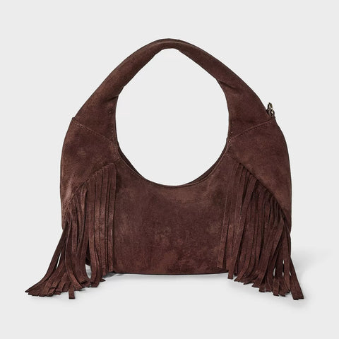 CARTERA SOFT FRINGE HANDBAG FLECOS CAFE PREVENTA