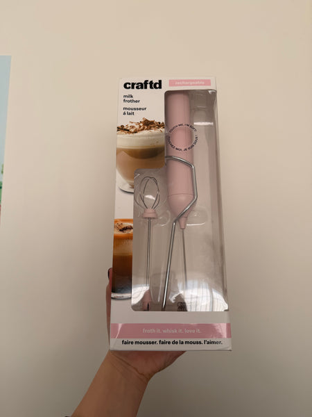 ESPUMADOR DE LECHE/ CREMA PARA CAFE ROSADO DOBLE GRANDE