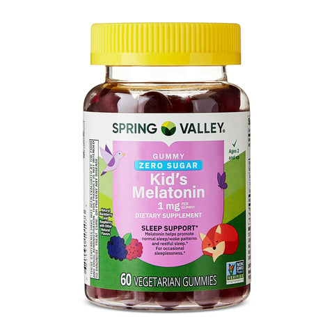SPRING VALLEY KIDS MELATONINA 1 MG NIÑOS SIN AZÚCAR 60 U