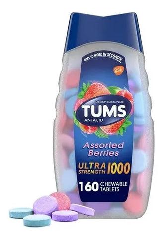 TUMS ANTIÁCIDO  ASSORTED BERRIES 160 U PREVENTA
