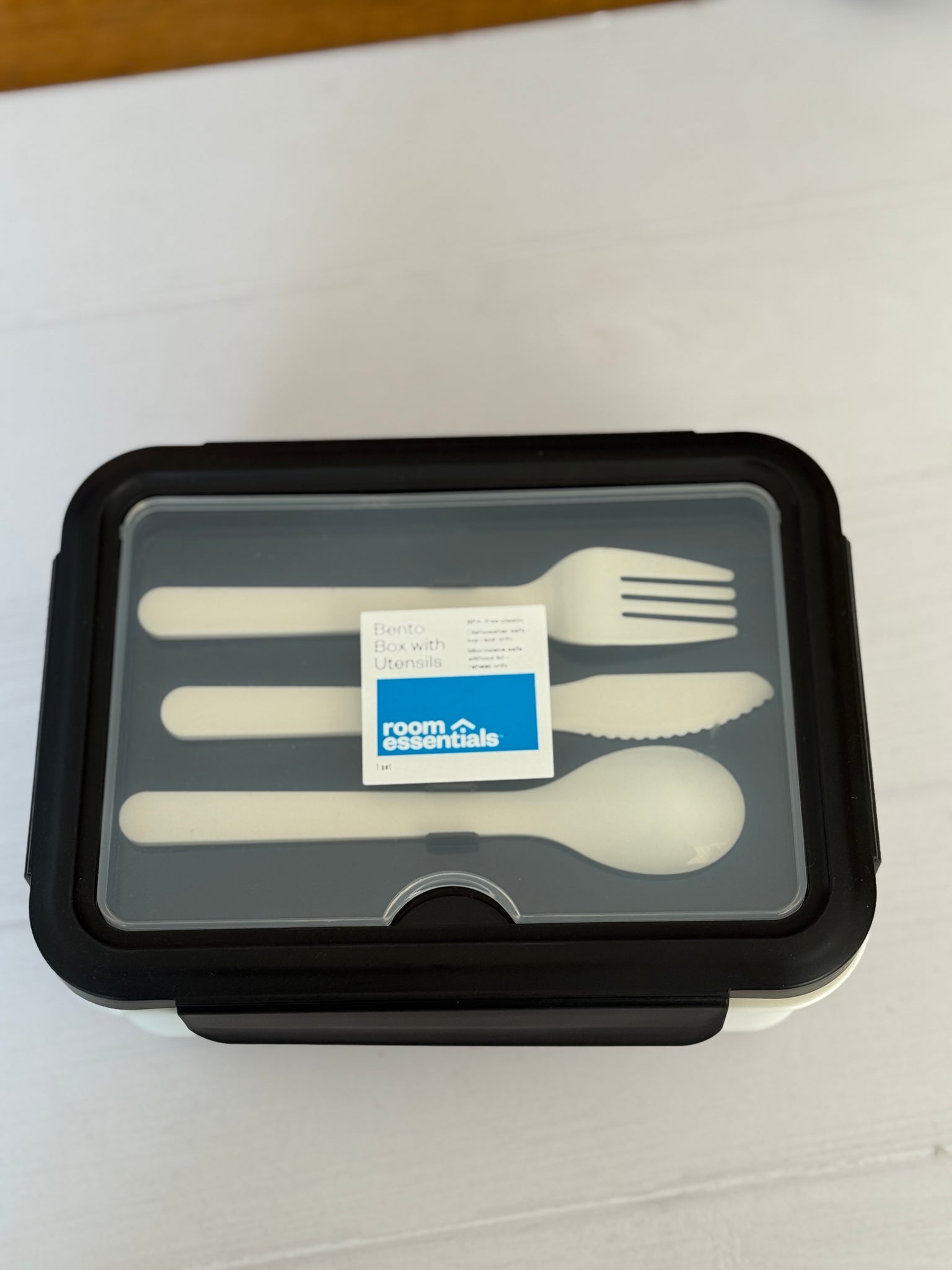 LUNCH BOX BLANCO TAPA NEGRA