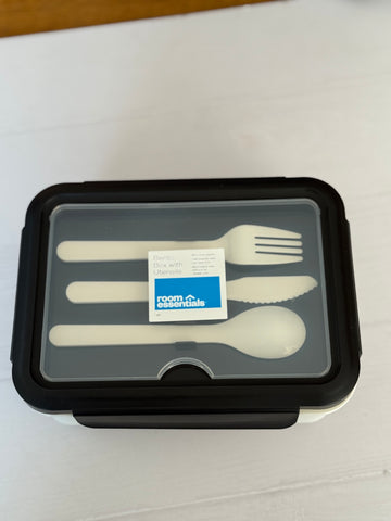 LUNCH BOX BLANCO TAPA NEGRA