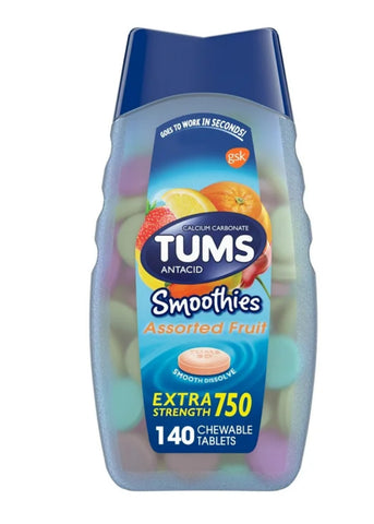 TUMS ANTIÁCIDO MASTICABLE SMOOTHIE 140 U PREVENTA