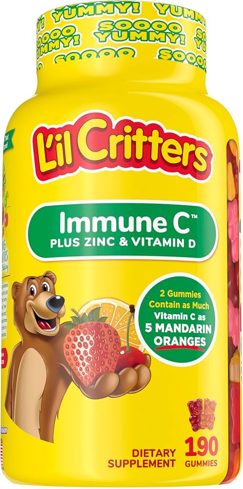 GOMITAS LIL CRITTERS INMUNE C PLUS ZINC Y VITAMINA D 190 UNIDADES PREVENTA