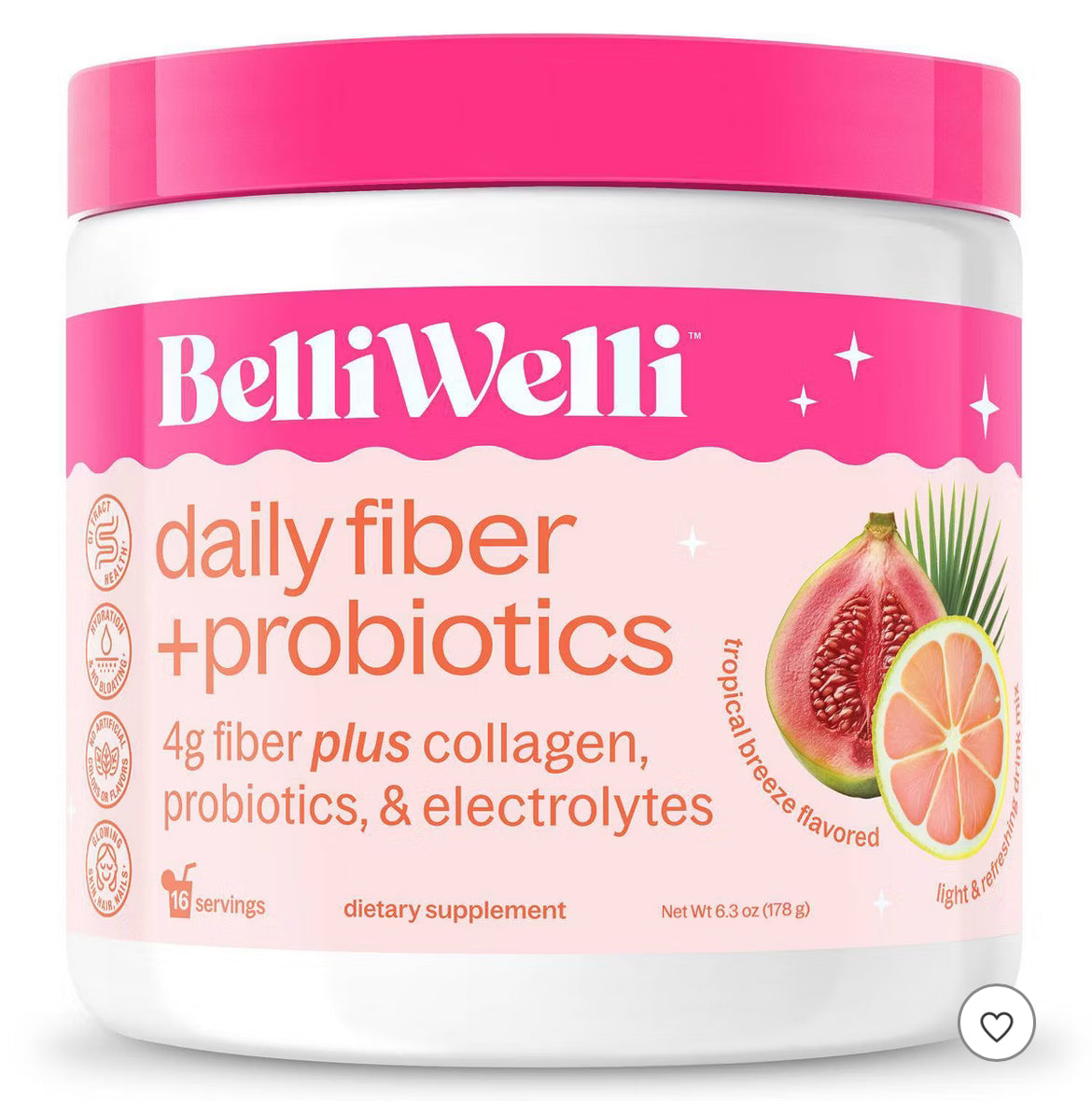 BELLIWELLI SUPLEMENTO CON PROBIÓTICOS, ELECTROLITOS, COLÁGENO TROPICAL BREEZE 16SERV PREVENTA