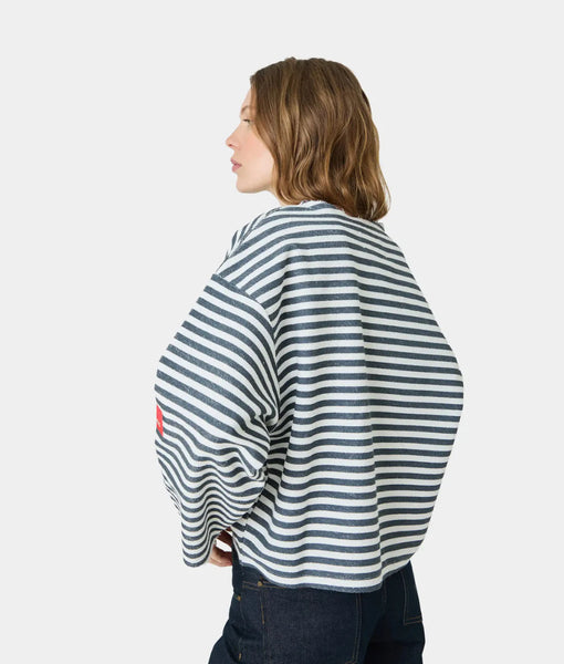POLERA RAYADA EME STUDIO SADE NAVY PREVENTA